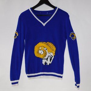 Vintage Original 1970s LOS ANGELES RAMS V Neck Sweater Mens or Unisex S Small